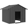 Image de Niche pour chien avec toit noir 131x101x102 cm acier galvanisé, cage de chien, abri pour chien, cage pour animaux de 4100917