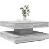 Image de Table basse rotative à 360 degrés sonoma gris 70x70x34,5 cm