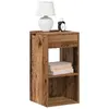 Image de Tables de chevet avec tiroir 2 pcs vieux bois 35x34x66,5 cm
