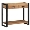 Image de Table Console Noire 90x33x75 cm en Acacia Massif et Métal