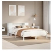 Image de Lit bibliothèque sans matelas blanc 140x200 cm bois pin massif 3321541