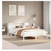 Image de Lit bibliothèque sans matelas blanc 160x200 cm bois pin massif 3321545