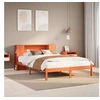 Image de Lit bibliothèque sans matelas cire marron 140x200 cm pin massif, lit, meuble de chambre à coucher, lit avec 3321554