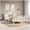 Image de Lit bibliothèque sans matelas blanc 140x200 cm bois pin massif, lit, meuble de chambre à coucher, lit avec rangement, 3321658