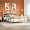Image de Lit bibliothèque sans matelas 180x200 cm bois massif de pin, lit, meuble de chambre à coucher, lit avec rangement, 3321840