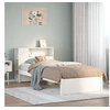Image de Lit bibliothèque sans matelas blanc 75x190cm bois de pin massif, lit, meuble de chambre à coucher, lit avec 3322370