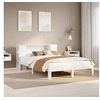 Image de Lit bibliothèque sans matelas blanc 150x200 cm bois pin massif 3322518