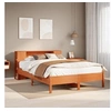 Image de Lit bibliothèque sans matelas cire marron 140x200 cm pin massif, lit, meuble de chambre à coucher, lit avec 3322833