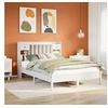 Image de Lit bibliothèque sans matelas blanc 140x200 cm bois pin massif 3322910