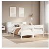 Image de Lit bibliothèque sans matelas blanc 135x190 cm bois pin massif 3322958