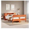 Image de Bed met boekenkast zonder matras grenenhout wasbruin 135x190 cm3322959