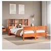Image de Bed met boekenkast zonder matras grenenhout wasbruin 150x200 cm3322986