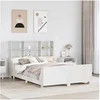Image de Lit bibliothèque sans matelas blanc 160x200 cm bois massif, lit, meuble de chambre à coucher, lit avec rangement, lit 3323801