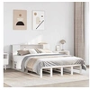 Image de Lit bibliothèque sans matelas blanc 140x190 cm bois massif, lit, meuble de chambre à coucher, lit avec rangement, lit 3323897