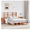 Image de Lit bibliothèque sans matelas cire marron 140x190cm bois massif, lit, meuble de chambre à coucher, lit avec 3323949