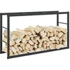 Image de Portant de bois de chauffage noir 110x30x61 cm acier