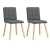 Image de Lot de 2 chaise en bois massif non pliable H. 86 cm interieur gris