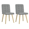 Image de Lot de 2 chaise en bois massif pliable interieur H. 86 cm gris