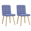 Image de Chaises à manger lot de 2 bleu jean tissu