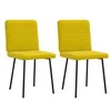 Image de Chaises à manger lot de 2 Jaune Velours