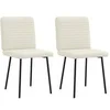 Image de Chaises à manger lot de 2 Crème Velours