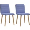 Image de Chaises à manger lot de 2 bleu jean tissu