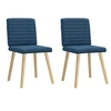 Image de Lot de 2 chaise interieur non pliable en bois massif H. 86 cm bleu