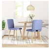 Image de Lot de 2 chaise interieur non pliable en bois massif H. 86 cm bleu
