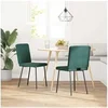 Image de Chaises à manger lot de 2 Vert foncé Velours