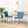 Image de Chaises à manger lot de 2 Bleu Velours