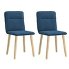 Image de Chaises à manger lot de 2 bleu tissu