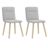 Image de Lot de 2 chaise interieur non pliable en bois massif H. 86 cm gris