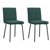 Image de Chaises à manger lot de 2 Vert foncé Velours