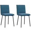 Image de Chaises à manger lot de 2 Bleu Velours, chaise, chaise de salon, chaise d'accent, chaise de cuisine, siège de salle à 4101254