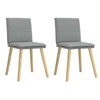 Image de Lot de 2 chaise H. 86 cm non pliable en bois massif interieur gris