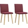 Image de Chaises à manger lot de 2 rouge bordeaux tissu