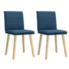 Image de Chaises à manger lot de 2 bleu tissu