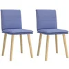 Image de Chaises à manger lot de 2 bleu jean tissu