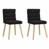 Image de Lot de 2 chaise interieur non pliable H. 86 cm en bois massif noir