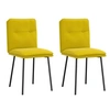 Image de Chaises à manger lot de 2 Jaune Velours