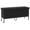 Image de Boîte de rangement de jardin et roues noir résine tressée, boîte de rangement d'extérieur, rangement de coussins de 4103831