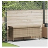 Image de Boîte rangement jardin roues beige 160x55x75 cm résine tressée