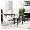 Image de Tables gigognes de jardin 3 pcs marron résine tressée, table d'extérieur, table de terrasse, meuble de terrasse, 3324830
