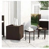 Image de Tables d'appoint de jardin 3 pcs marron résine tressée, table d'extérieur, table de terrasse, meuble de terrasse, 3324832