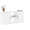 Image de Meuble TV ODDA blanc 79x24x40,5 cm bois massif pin, support TV, buffet TV, meuble multimédia, banc TV, meuble hifi, 4103604