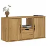 Image de Meuble TV avec tiroir ODDA 79x24x40,5 cm bois massif pin, support TV, buffet TV, meuble multimédia, banc TV, meuble 4103605