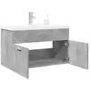 Image de Armoire lavabo de salle de bain avec bassin intégré gris béton, placard lavabo de salle de bain, meuble de salle de 3324859