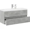 Image de Ensemble de meubles de salle de bain 2 pcs gris béton