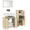 Image de Ensemble de meubles de salle de bain 3 pcs chêne sonoma, armoire de salle de bain, armoire de rangement de toilette, 3324973