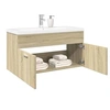 Image de Armoire lavabo de salle de bain et bassin intégré chêne sonoma